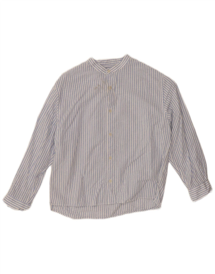 Camisa masculina ZARA 8-9 anos algodão listrado branco