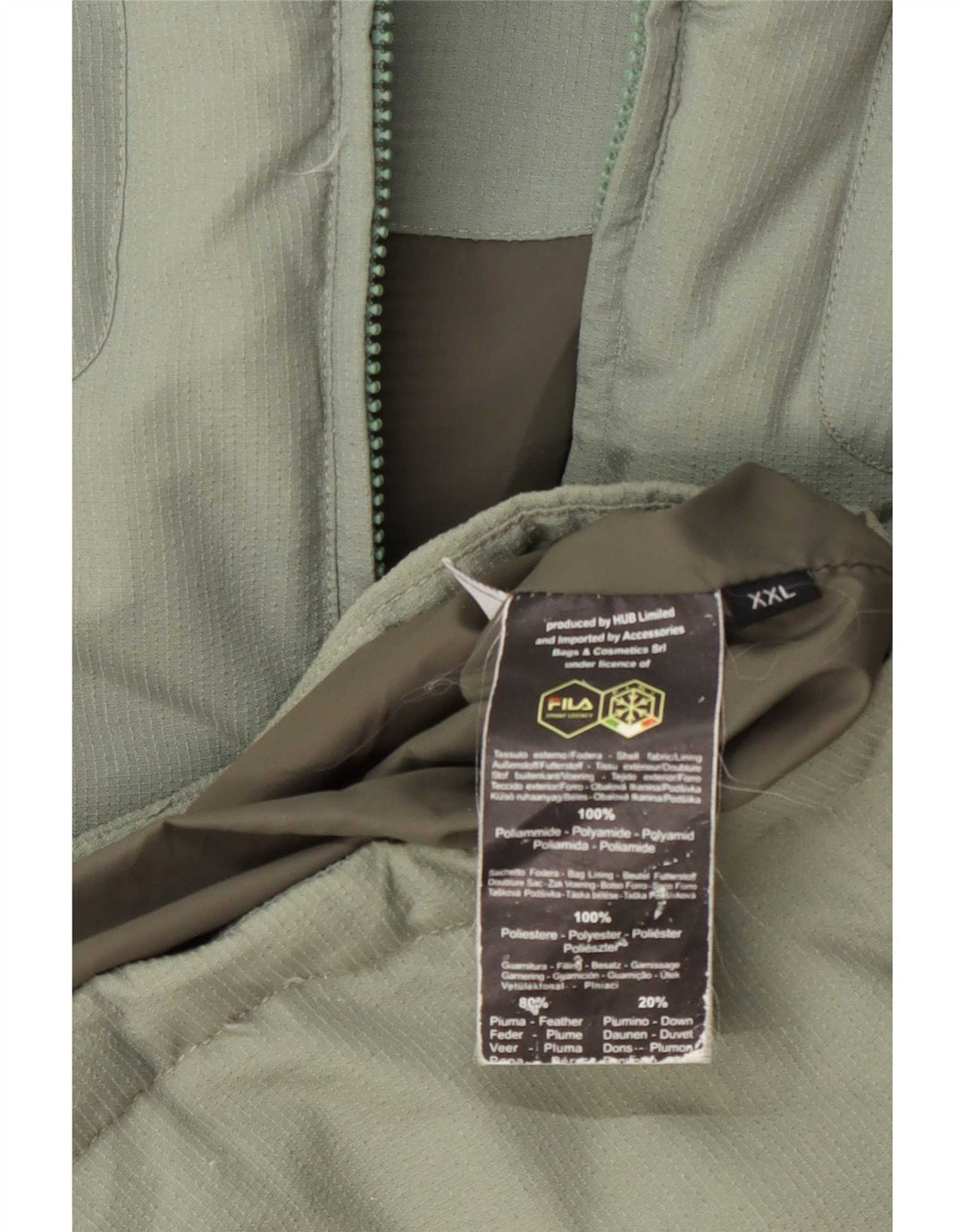 Jaqueta acolchoada masculina Fila UK 44 2XL poliamida verde