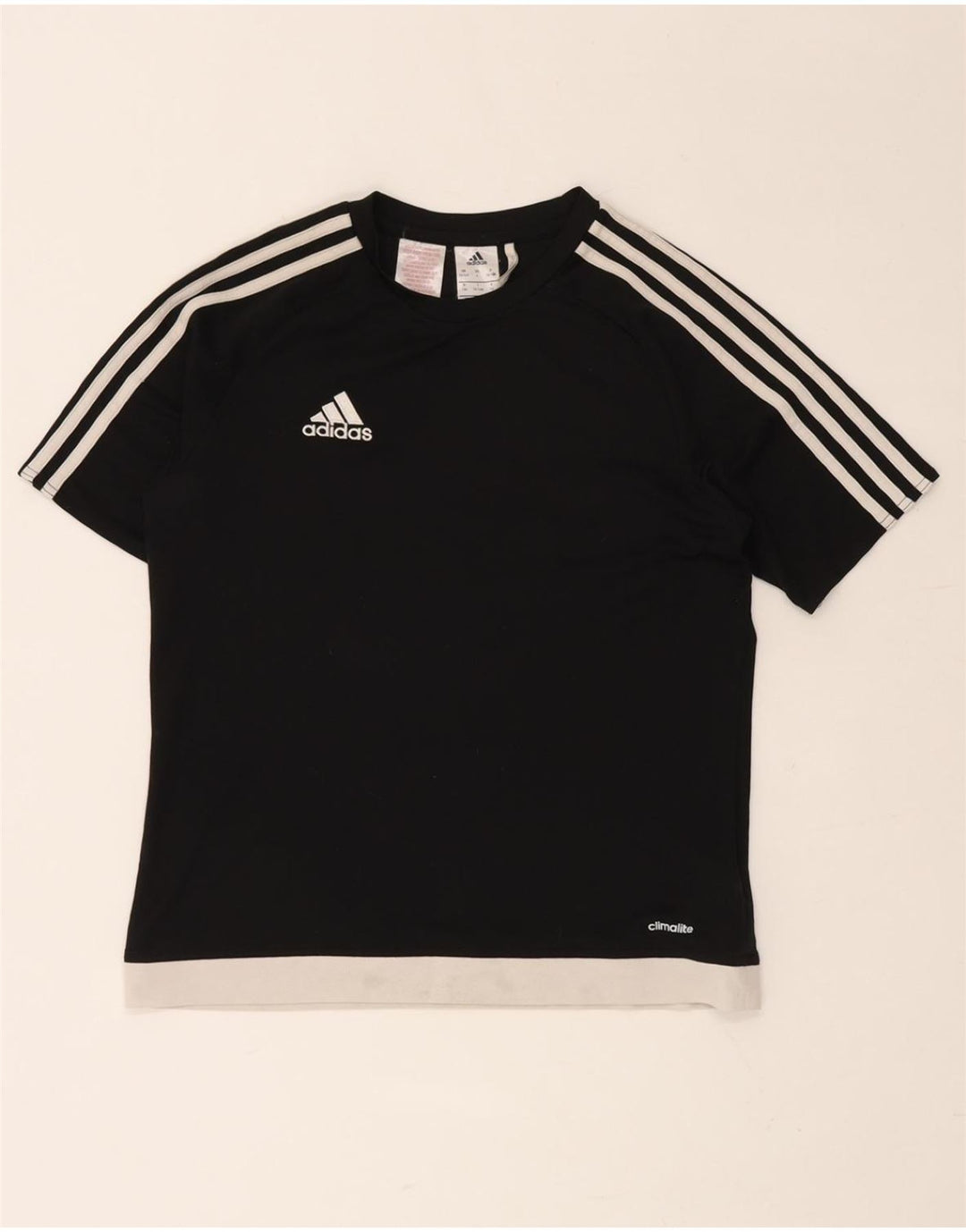 Camiseta Adidas Menino Climalite Top 13-14 Anos Preto Colorblock Poliéster