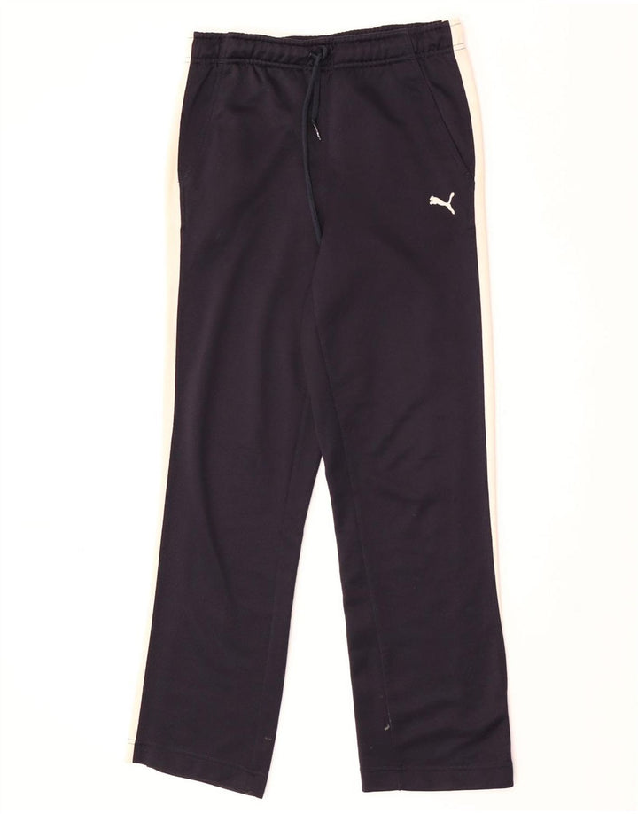 Calça de treino feminina Puma UK 8 pequena azul marinho colorblock poliéster