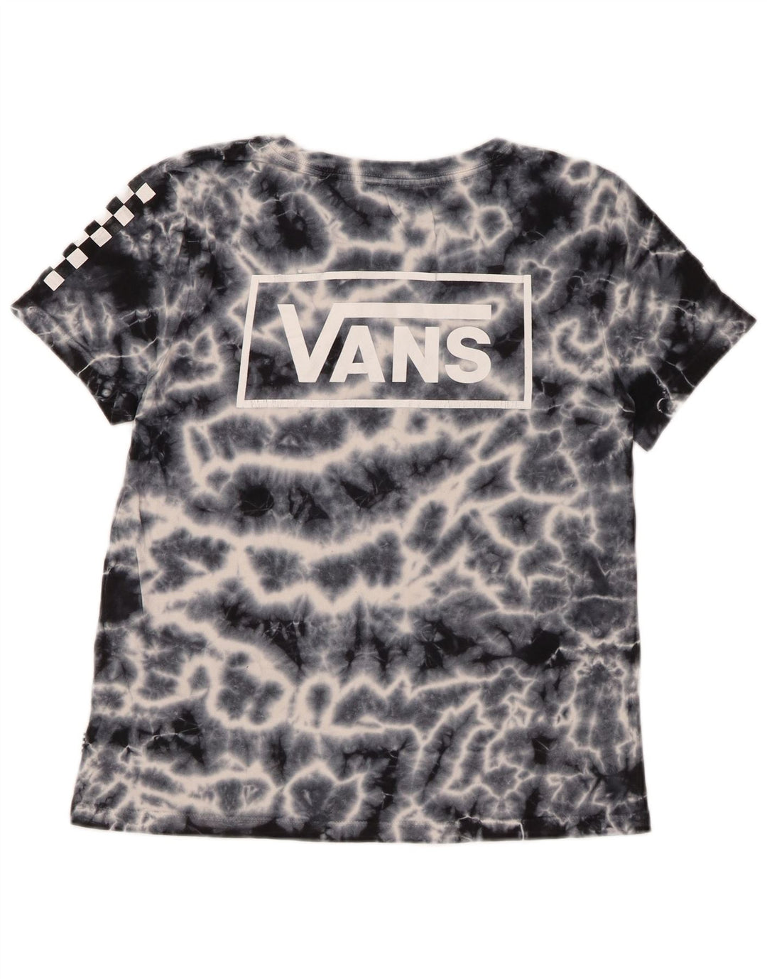 Camiseta feminina VANS com estampa gráfica UK 10 pequena azul marinho tie-dye algodão