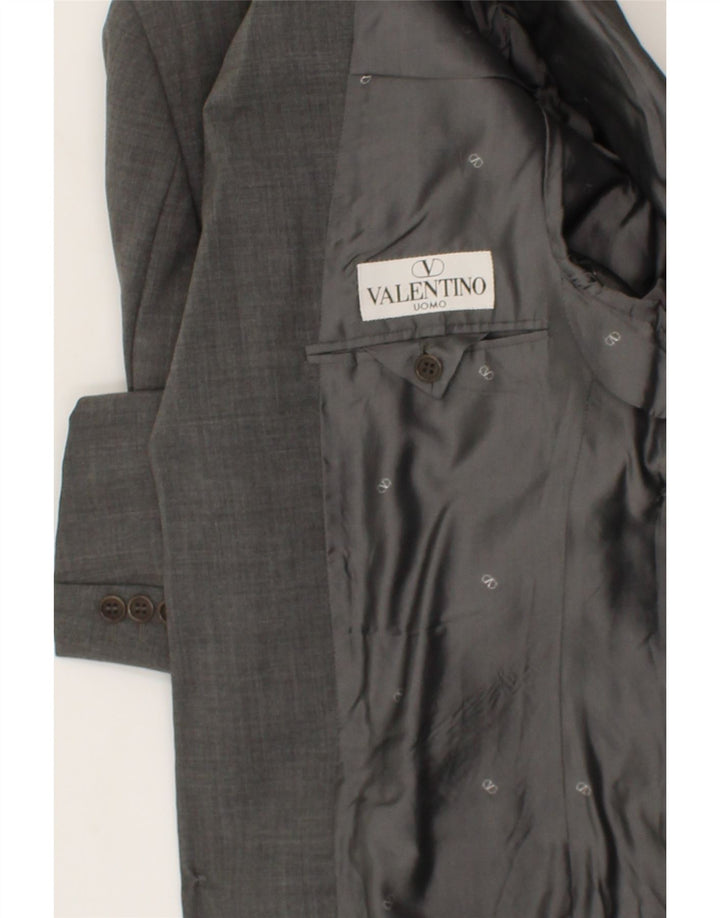 Conjunto masculino de 3 botões e 2 peças VALENTINO IT 48 médio W38 L32 lã virgem cinza