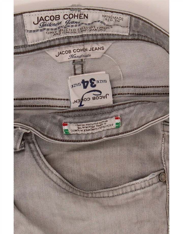 Jacob Cohen Mens Jeans Slim W34 L30 Algodão Cinza