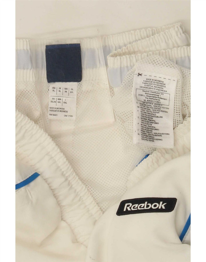 Shorts esportivos masculinos Reebok XL poliéster branco