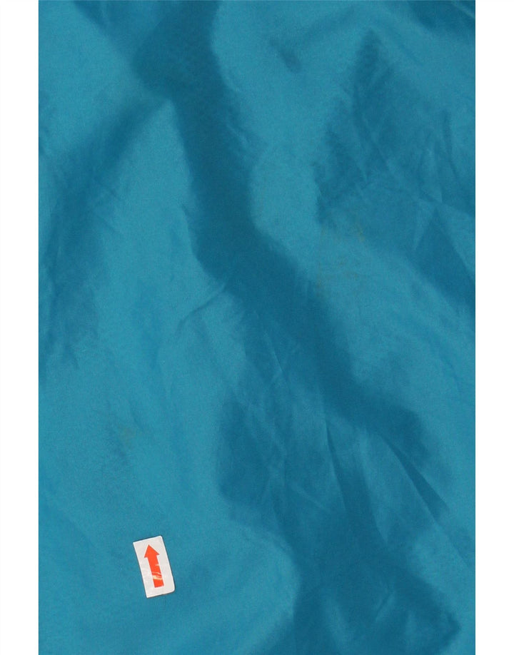 Jaqueta de chuva feminina vintage com capuz Reino Unido 16 grande bloco colorido azul marinho