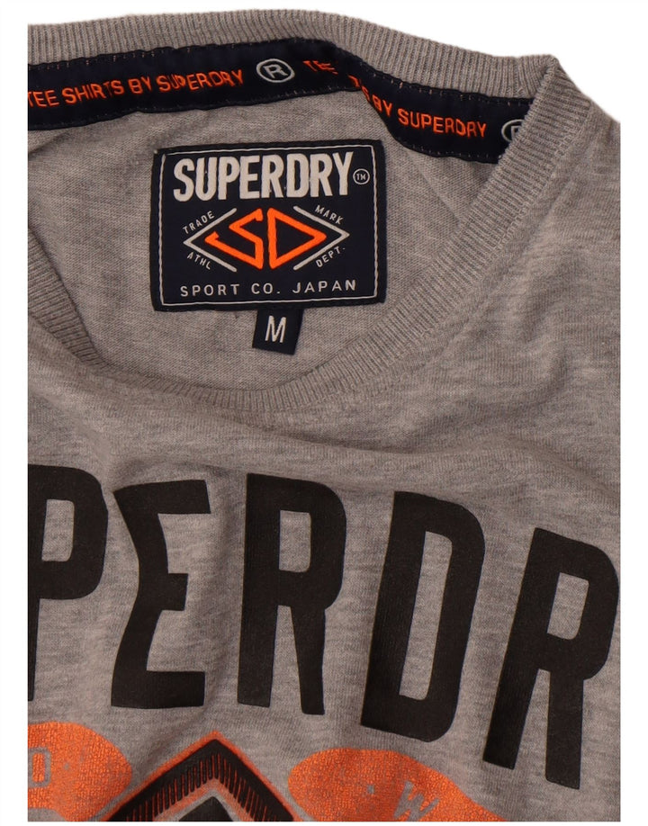 Camiseta gráfica masculina Superdry cinza médio
