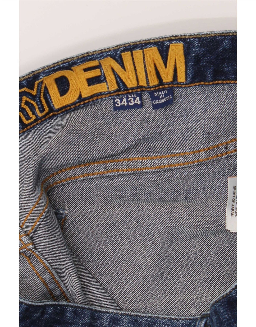 Jeans retos masculinos Superdry W34 L30 algodão azul