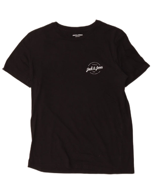 Camiseta masculina Jack & Jones grande algodão preto