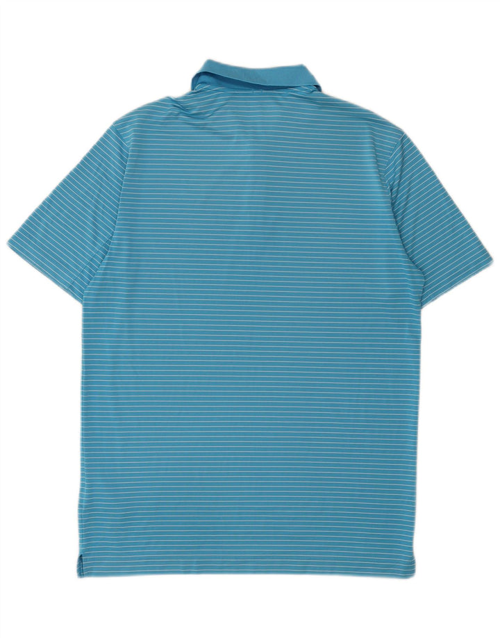 Camisa polo masculina Nike Dri Fit média azul risca de giz poliéster