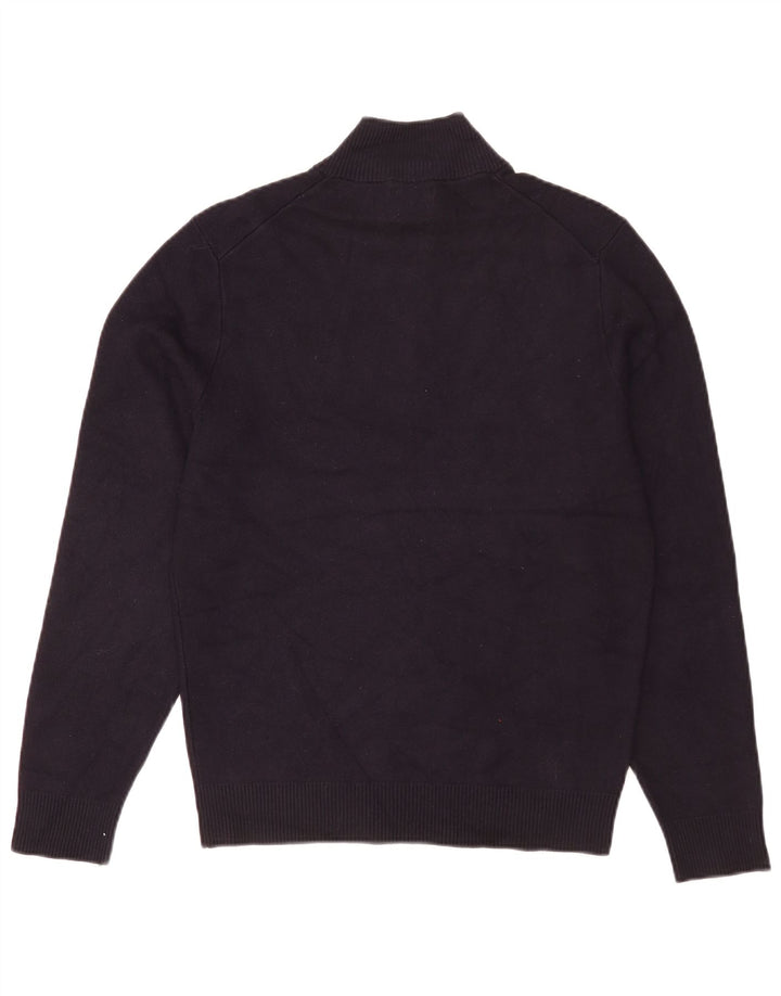 Suéter masculino Massimo Dutti com zíper e gola média azul marinho
