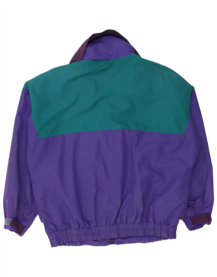 Jaqueta corta-vento feminina Columbia de grandes dimensões Reino Unido 16 grande bloco colorido roxo