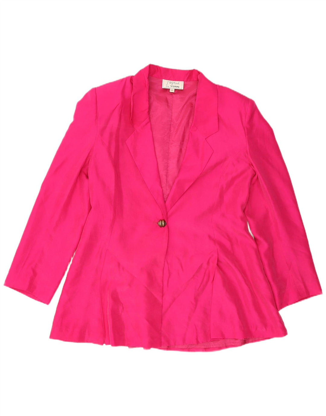 Jaqueta blazer feminina Yorn com 1 botão UE 40 seda rosa médio