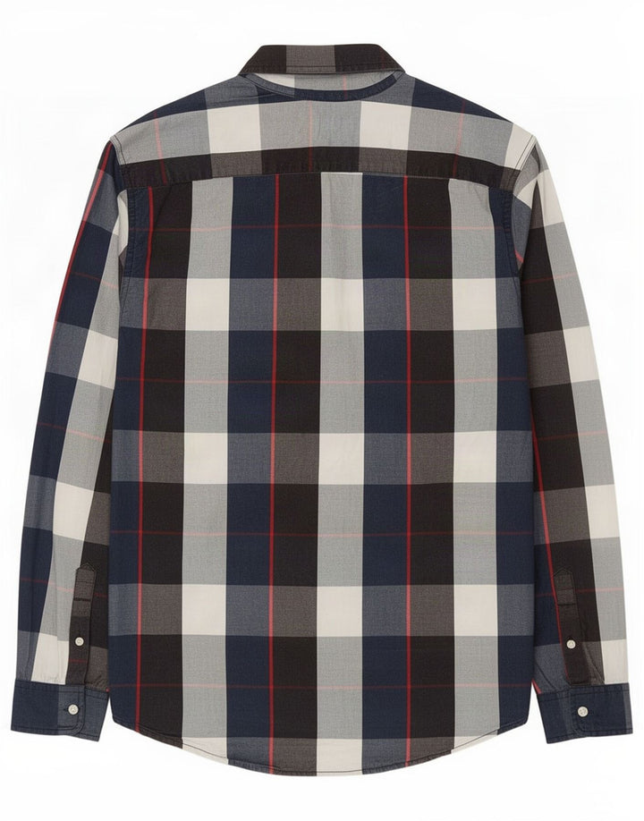Camisa masculina Levi's grande xadrez azul marinho de algodão