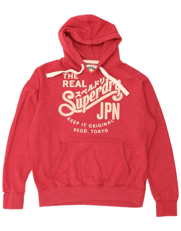 Superdry moletom com capuz gráfico masculino 2XL algodão vermelho