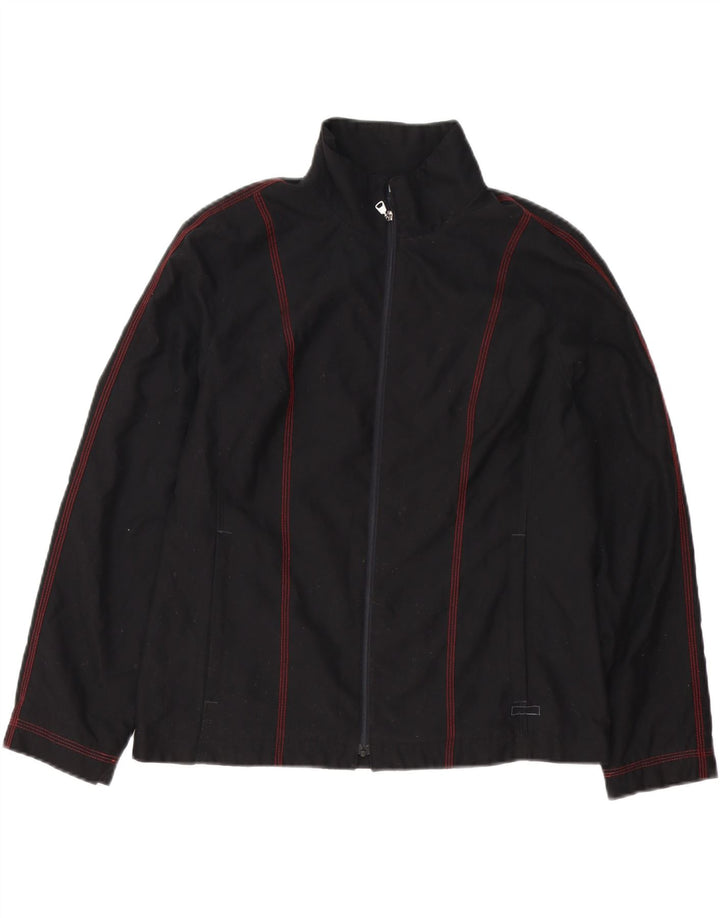 COLMAR Womens Tracksuit Top Jacket UK 16 Large Black Polyester