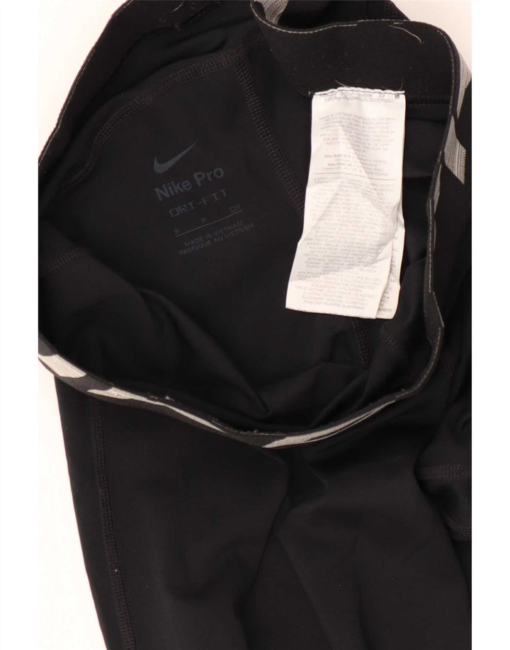 Leggings Nike Womens Dri Fit Graphic UK 8 Pequeno Poliéster Preto