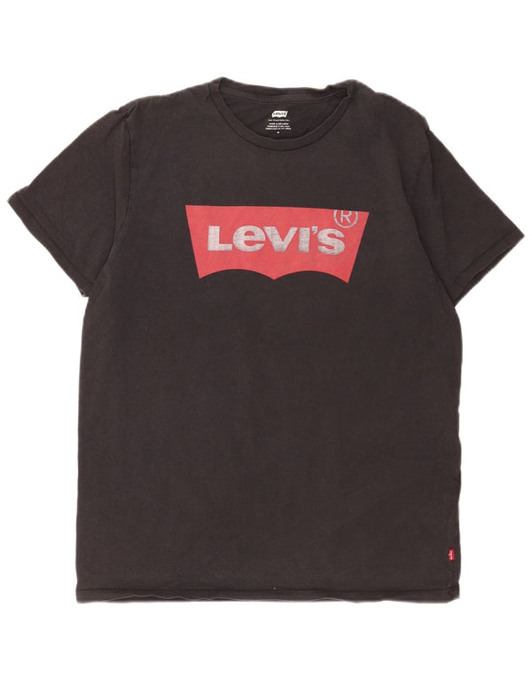 Camiseta gráfica masculina Levi's Top médio algodão preto