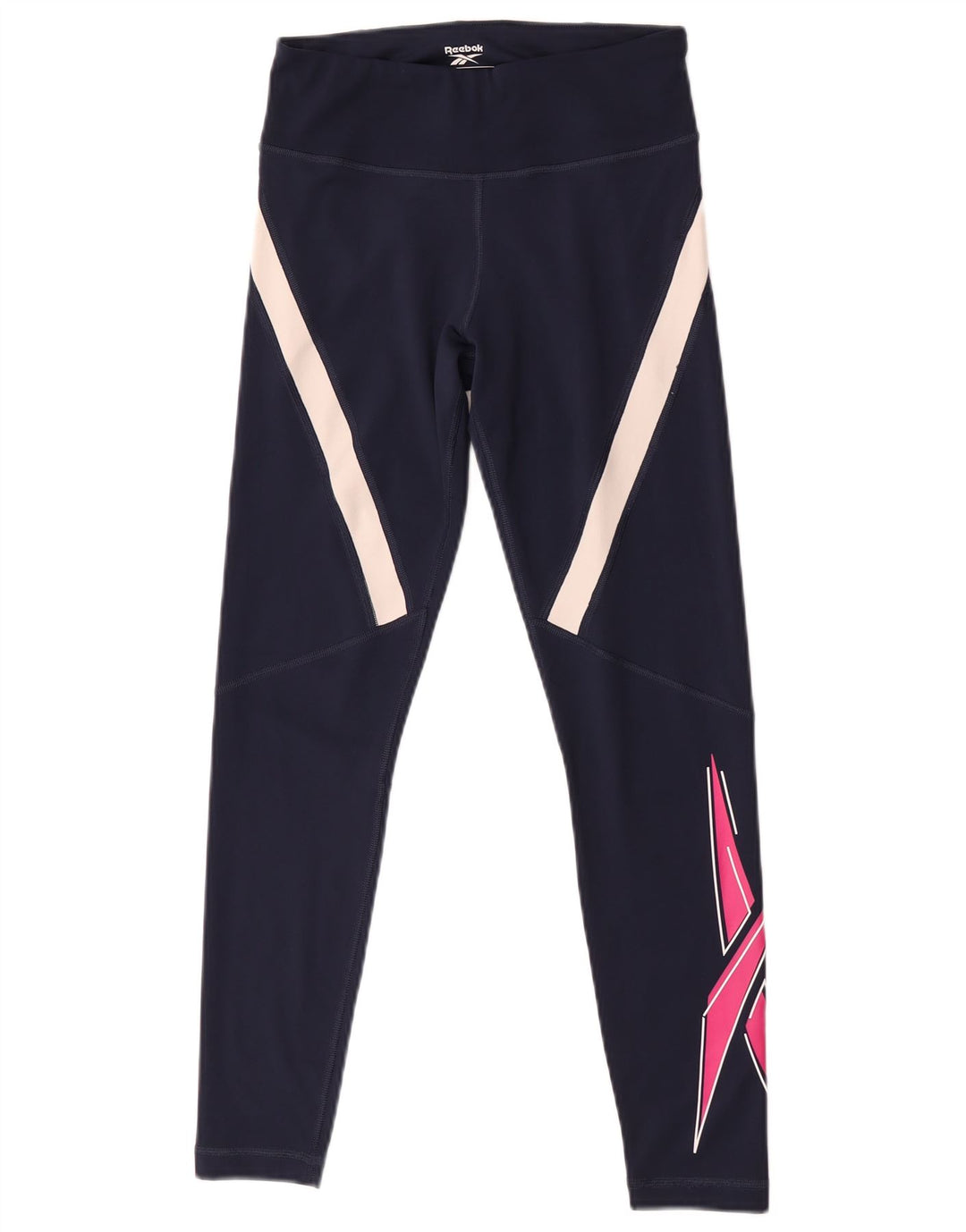 Leggings Reebok Graphic Feminino UK 8/10 Pequeno Azul Marinho Colorblock