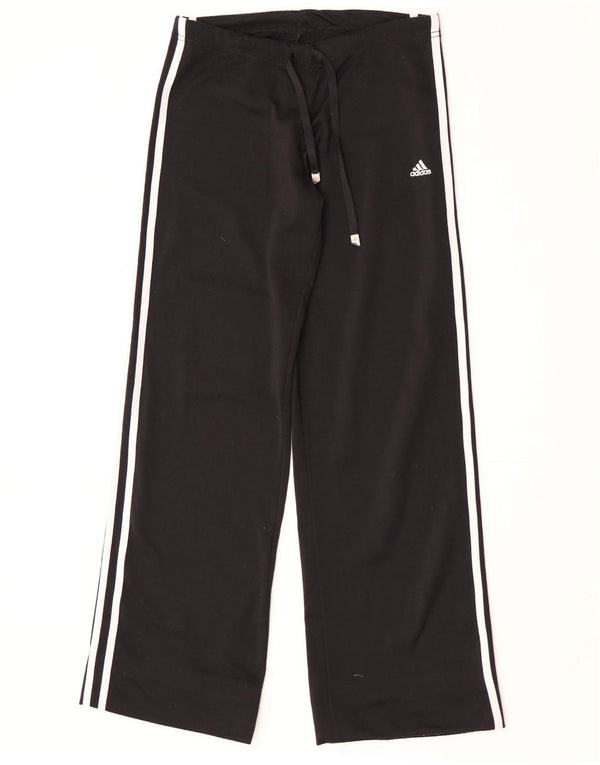 Calça de treino feminina Adidas com perna larga, Reino Unido 10, pequeno, preto, poliéster
