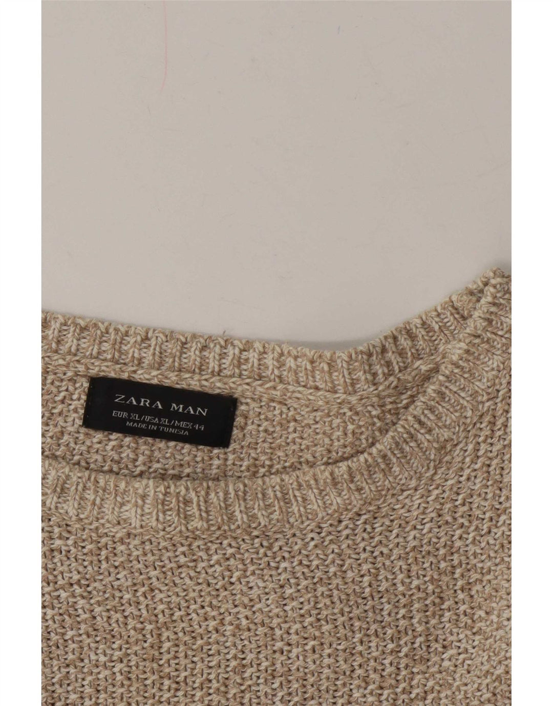 Zara Suéter masculino com gola canoa XL cinza manchado