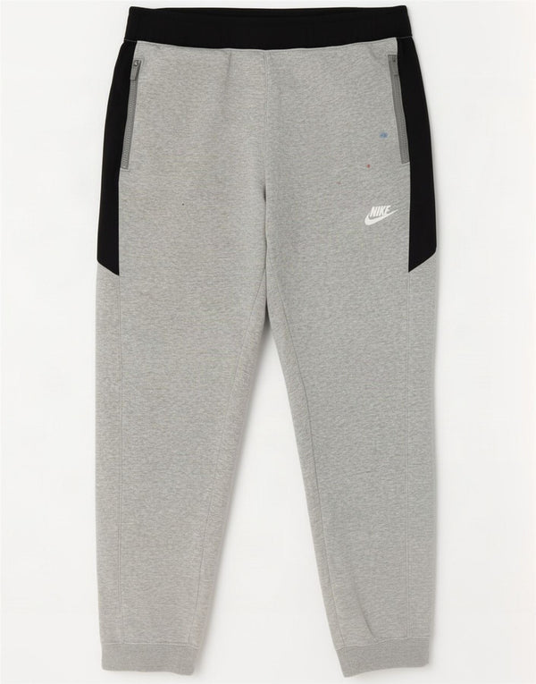 Nike Mens Calças de treino Joggers Médio Cinza Colourblock Algodão