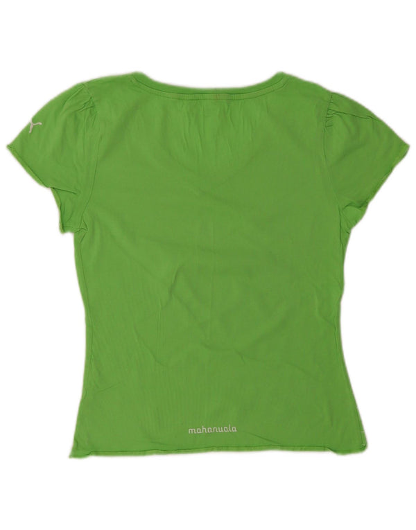 Camiseta feminina Puma Mahanuala Graphic Top UK 12 algodão verde médio