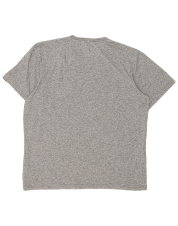 Camiseta masculina Adidas Graphic Top grande algodão manchado cinza