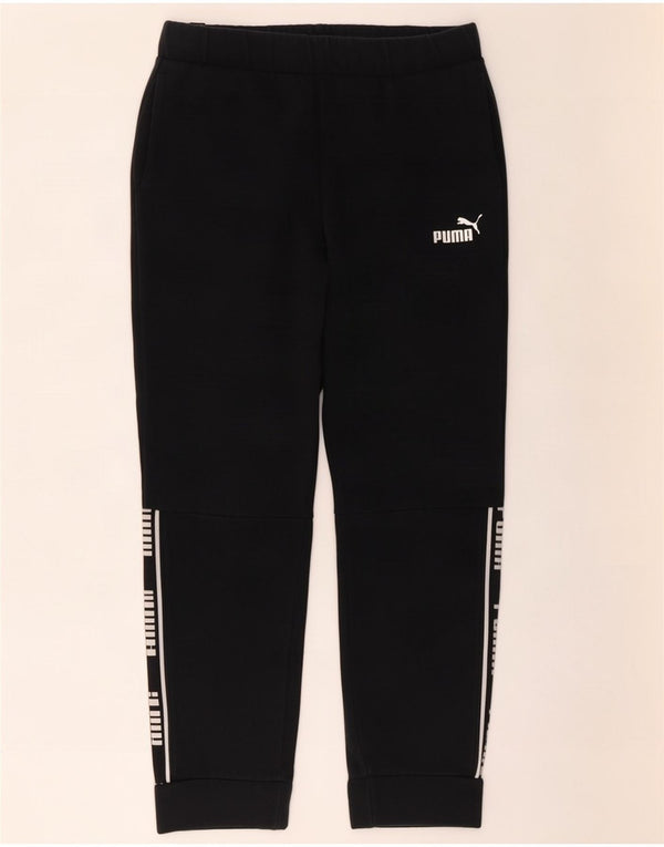 Puma Womens Graphic Tracksuit Calças Joggers UK 10 Pequeno Algodão Preto