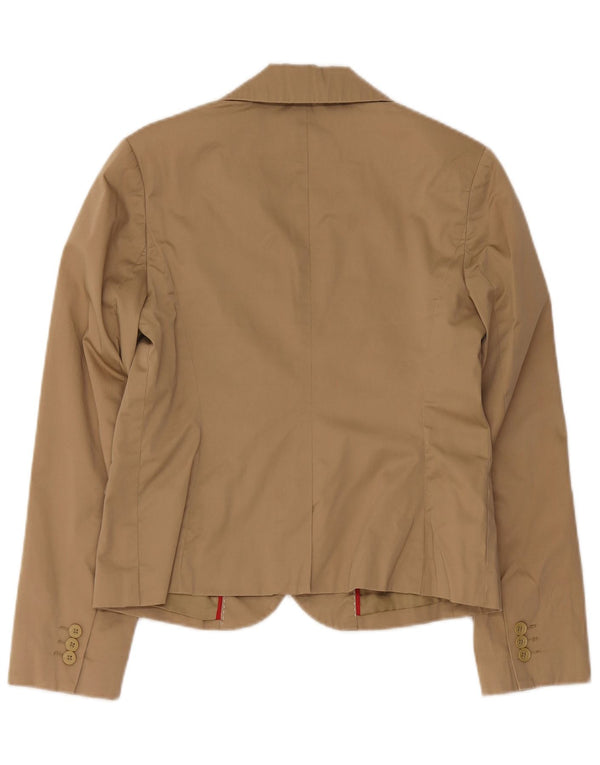 Jaqueta blazer feminina Tommy Hilfiger com 2 botões EUA 8 algodão bege médio