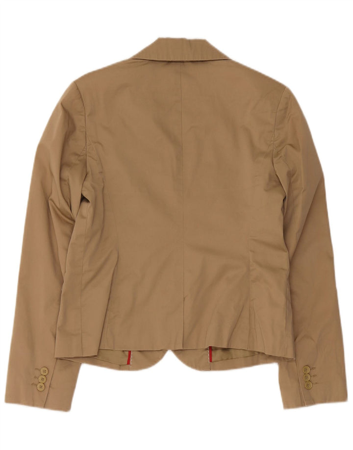 Jaqueta blazer feminina Tommy Hilfiger com 2 botões EUA 8 algodão bege médio