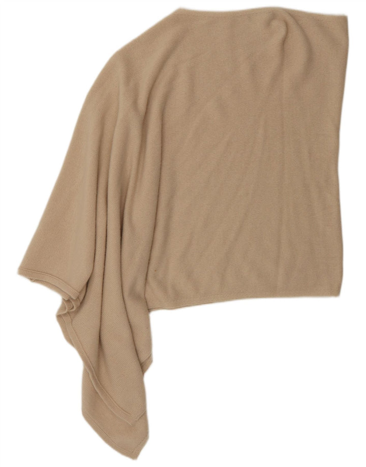 Benetton Poncho assimétrico feminino tamanho único lã bege