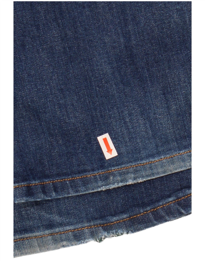 Wrangler Mens Straight Jeans W33 L32 Azul Algodão