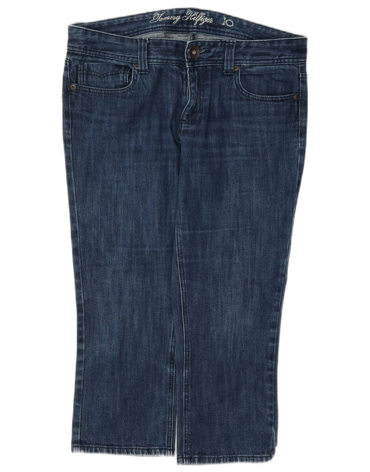 Jeans Tommy Hilfiger feminino capri EUA 10 grande W32 L21 azul