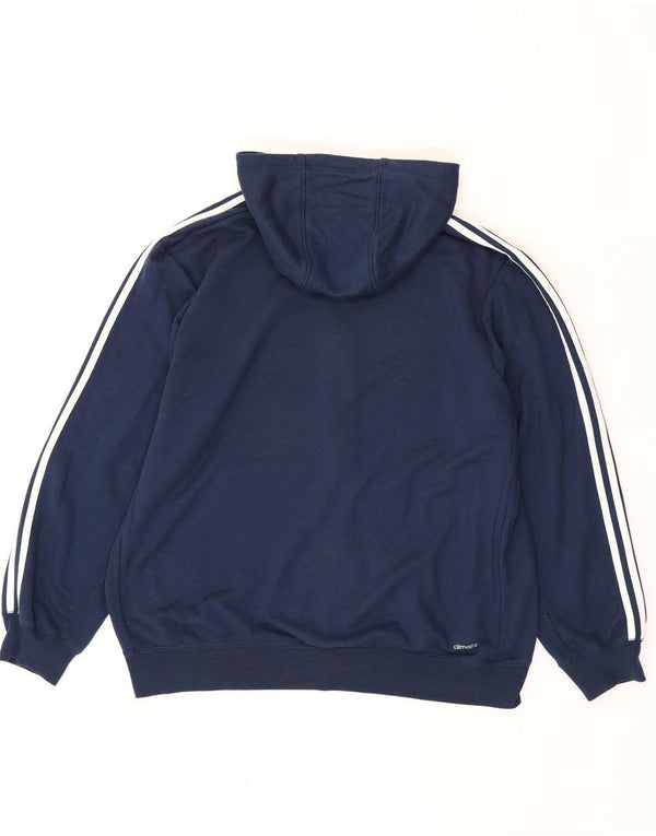 Suéter Adidas Masculino Climalite Zip com Capuz XL Azul Marinho Poliéster