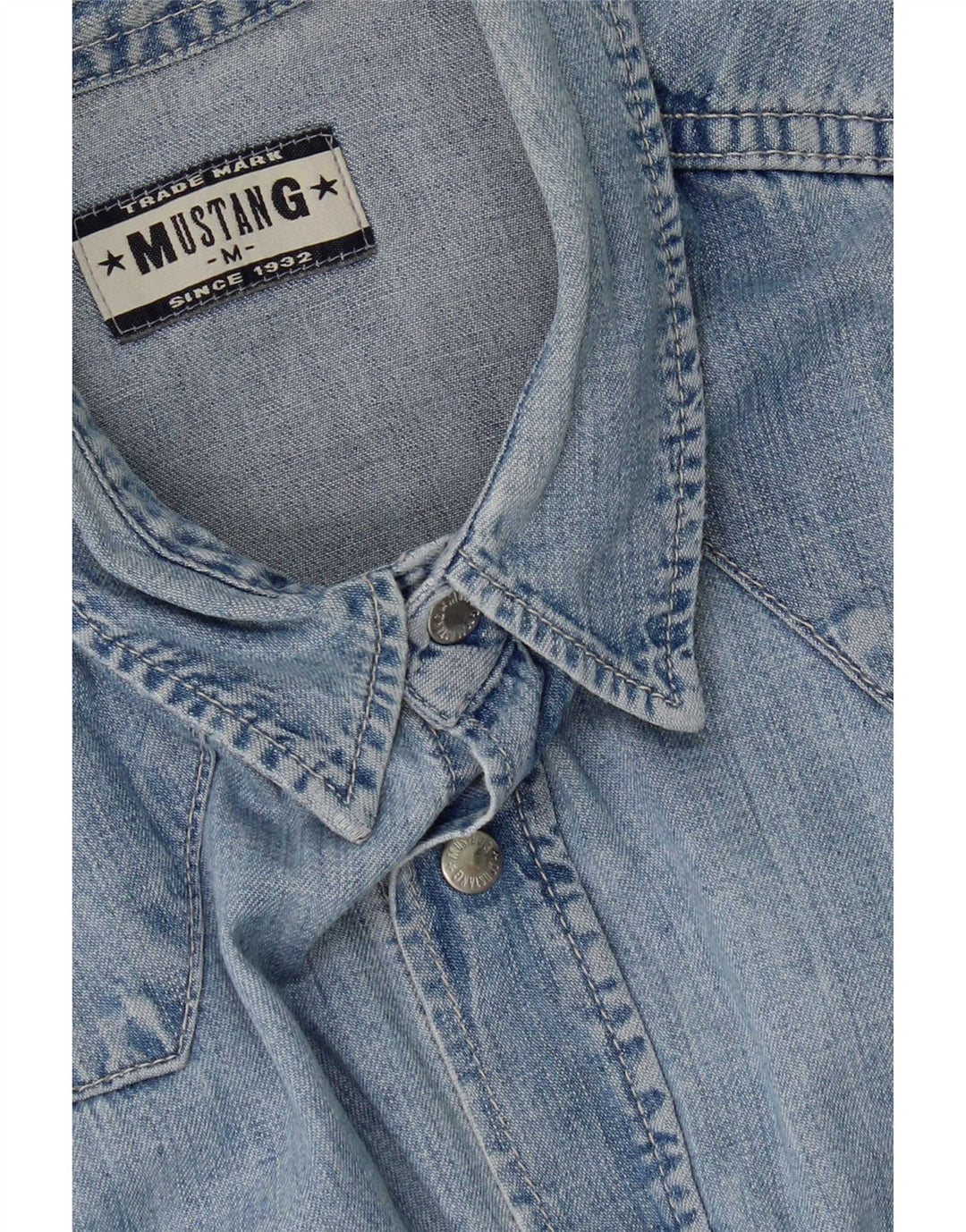 Vestido jeans feminino sem mangas Mustang UK 14 azul médio