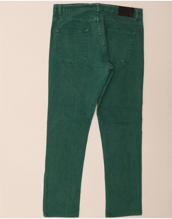 Zara Mens Jeans Slim EU 46 XL W36 L30 Algodão Verde