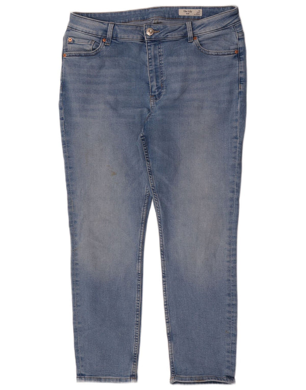 Marks & Spencer Feminino The Lily Slim Jeans Reino Unido 16 Grande W34 L27 Azul Algodão