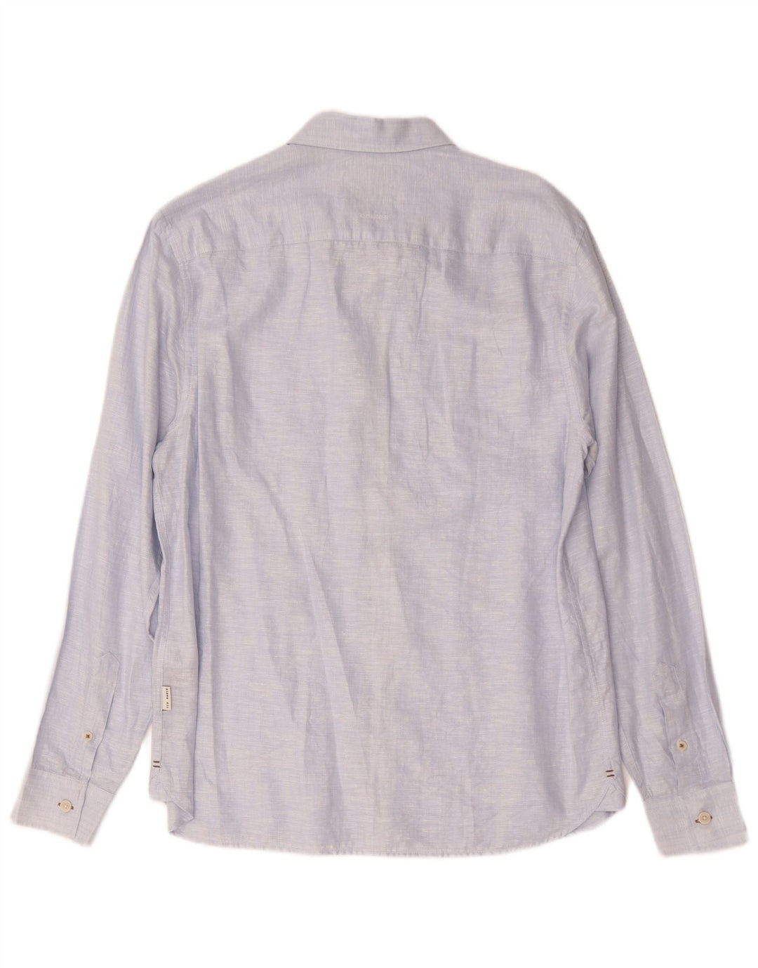 Camisa masculina Ted Baker de ajuste regular tamanho 3 linho azul médio