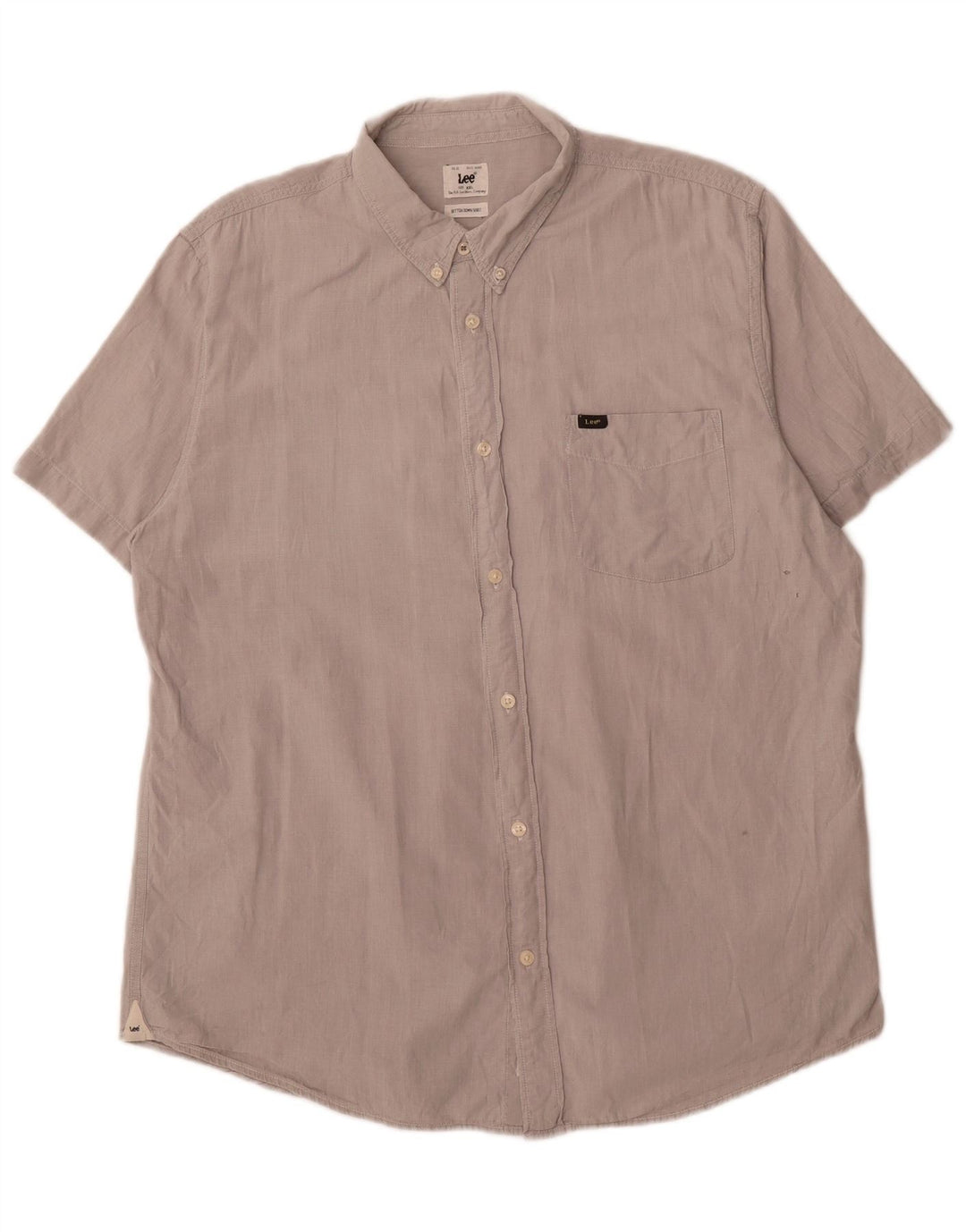 Camisa masculina de manga curta LEE 2XL algodão cinza