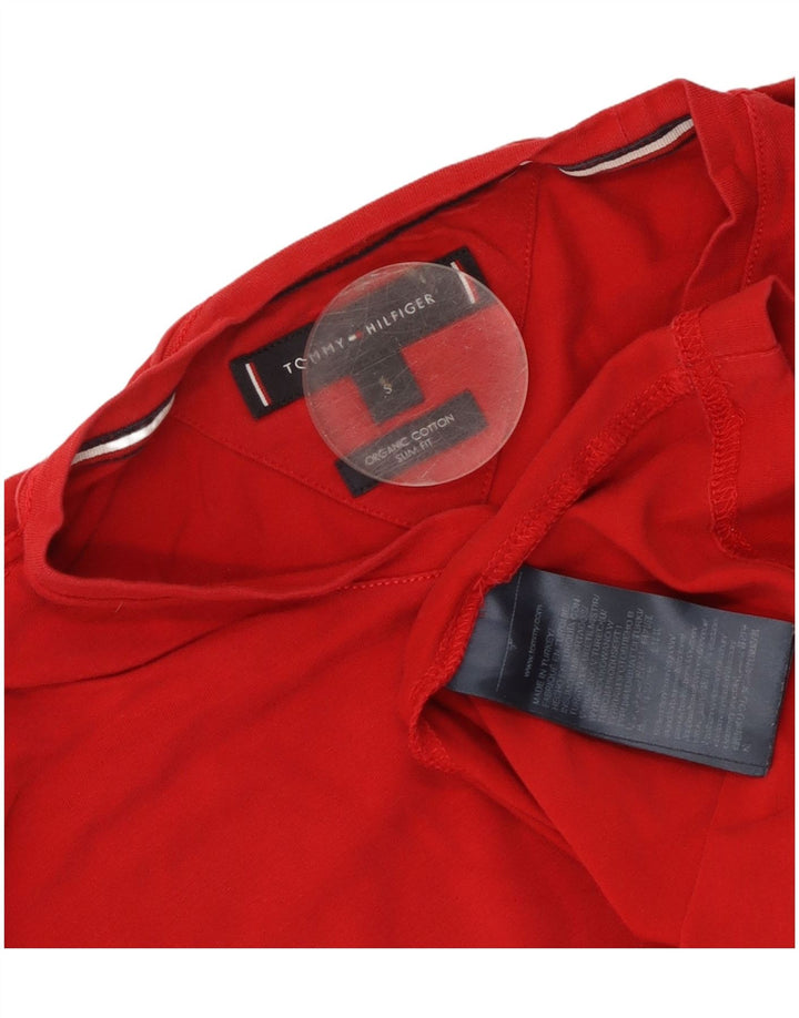 Tommy Hilfiger Mens Slim Fit Camiseta Top Pequeno Algodão Vermelho