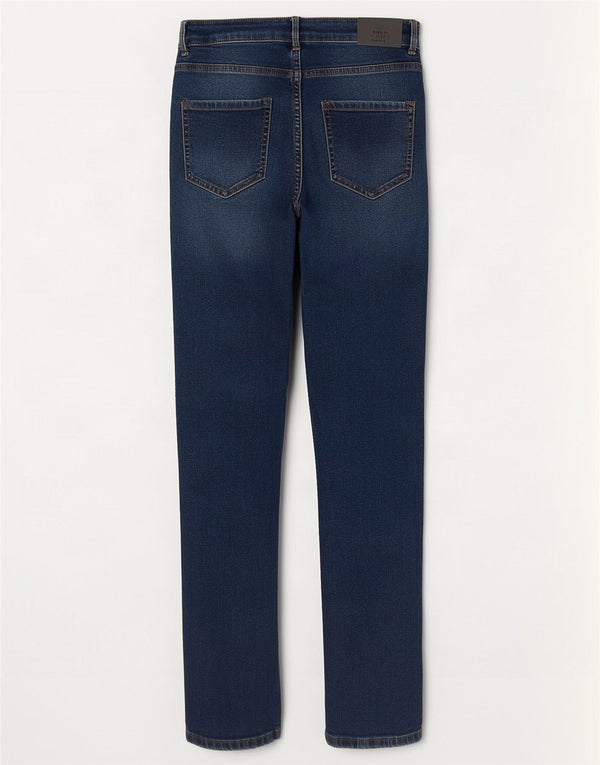 Marks & Spencer Jeans Slim Feminino Reino Unido 8 Pequeno W26 L27 Algodão Azul Marinho