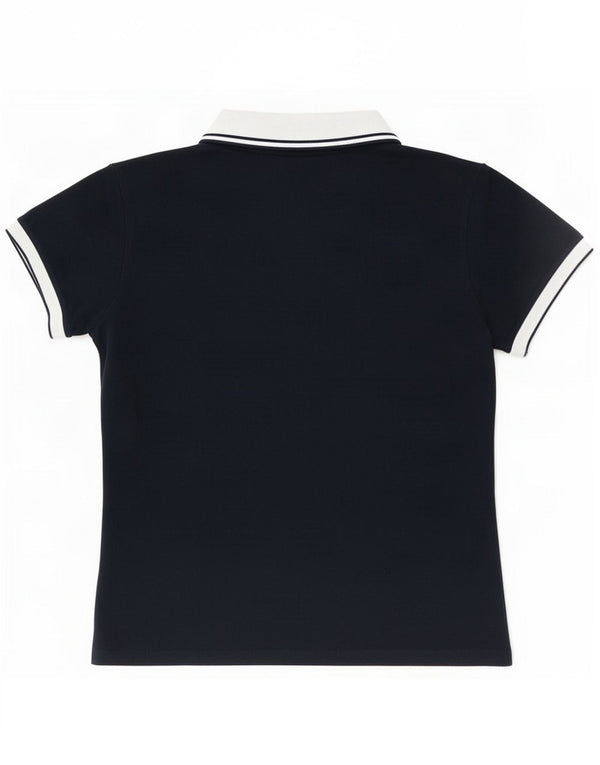 Camisa polo feminina Fred Perry UK 18 XL azul marinho algodão colorblock