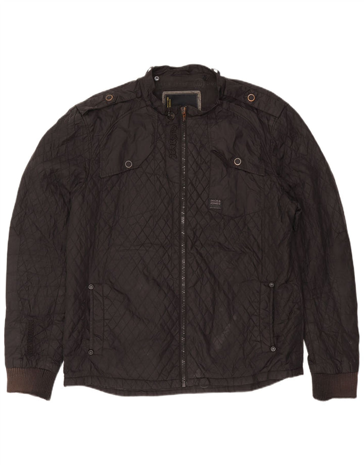 Jaqueta acolchoada masculina Jack & Jones UK 44 2XL cinza nylon