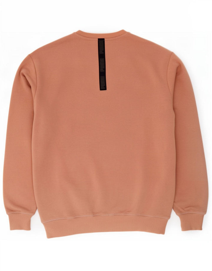Puma Mens Graphic Moletom Jumper Médio Rosa Colorblock Algodão