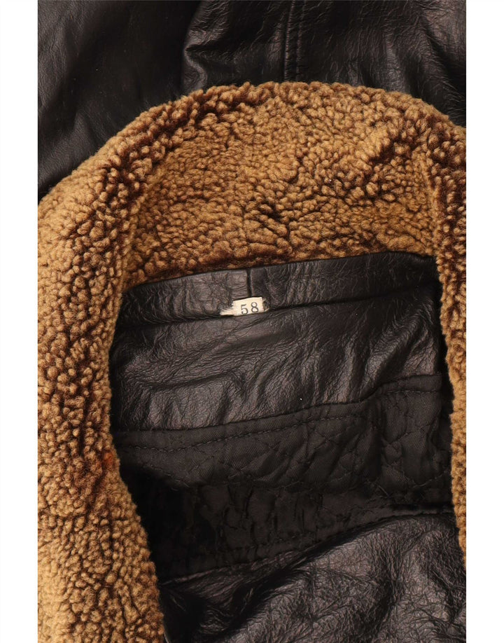 Jaqueta de couro masculina Suprema IT 58 4XL preta
