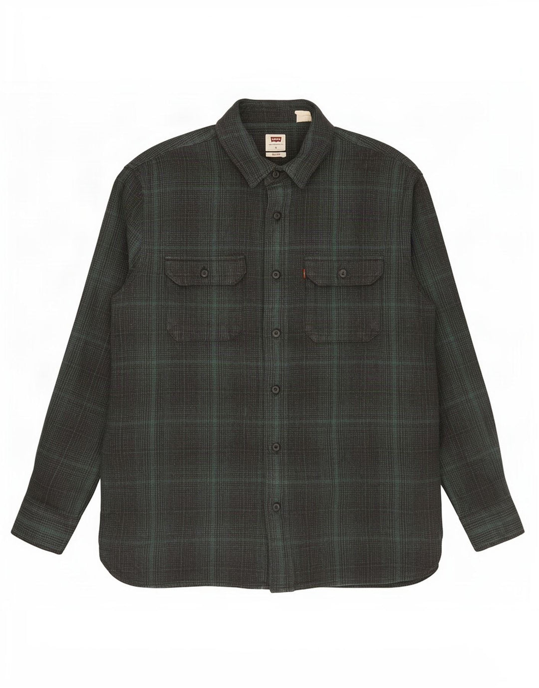 Camisa masculina de flanela relaxada Levi's grande algodão xadrez verde