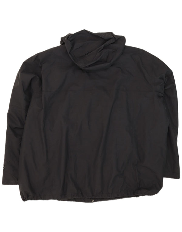 Jaqueta corta-vento masculina Columbia com capuz Reino Unido 48 4XL preto nylon