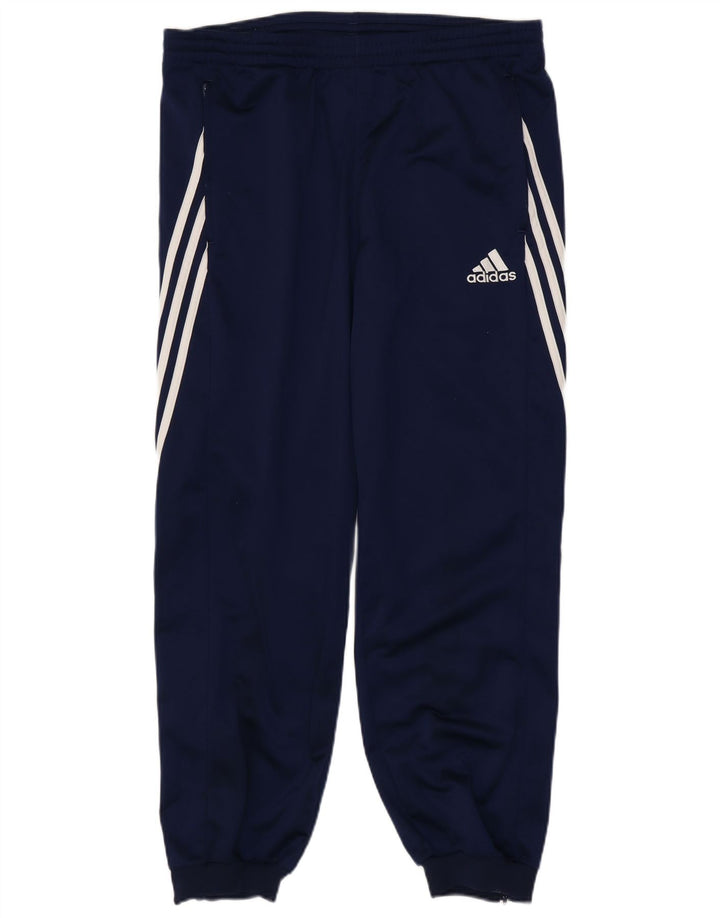 Calça de treino masculina Adidas Joggers grande poliéster azul marinho