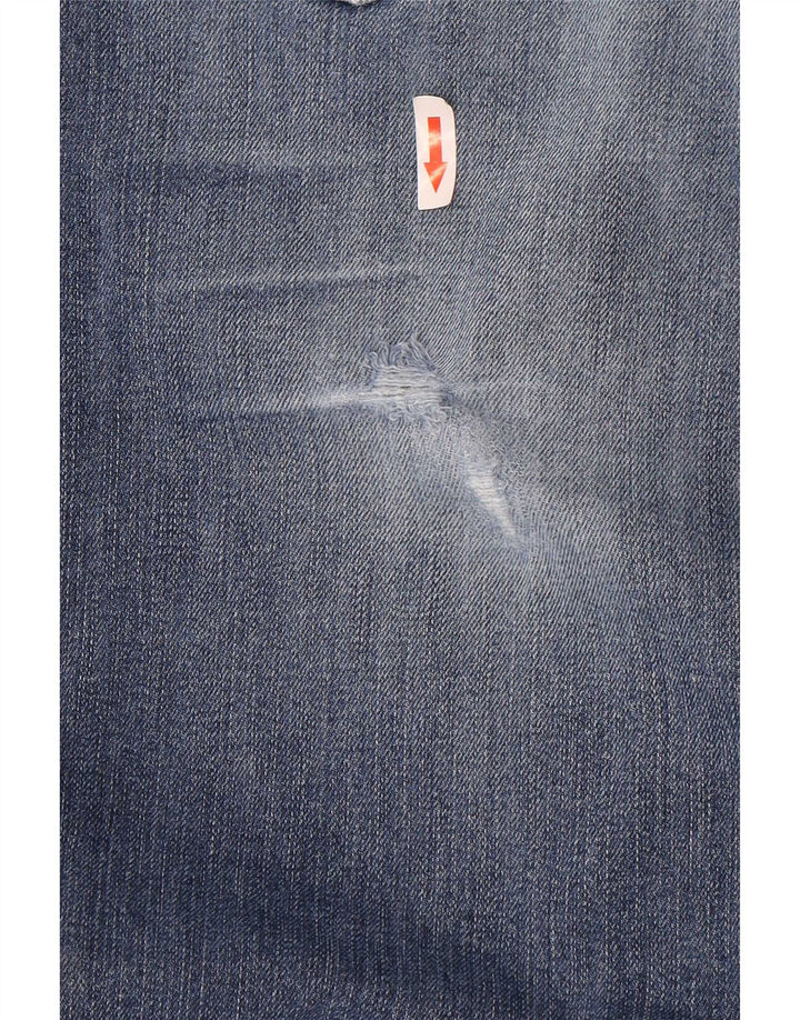 Carrera Mens 700 Distressed Slim Jeans W33 L34 Azul Algodão