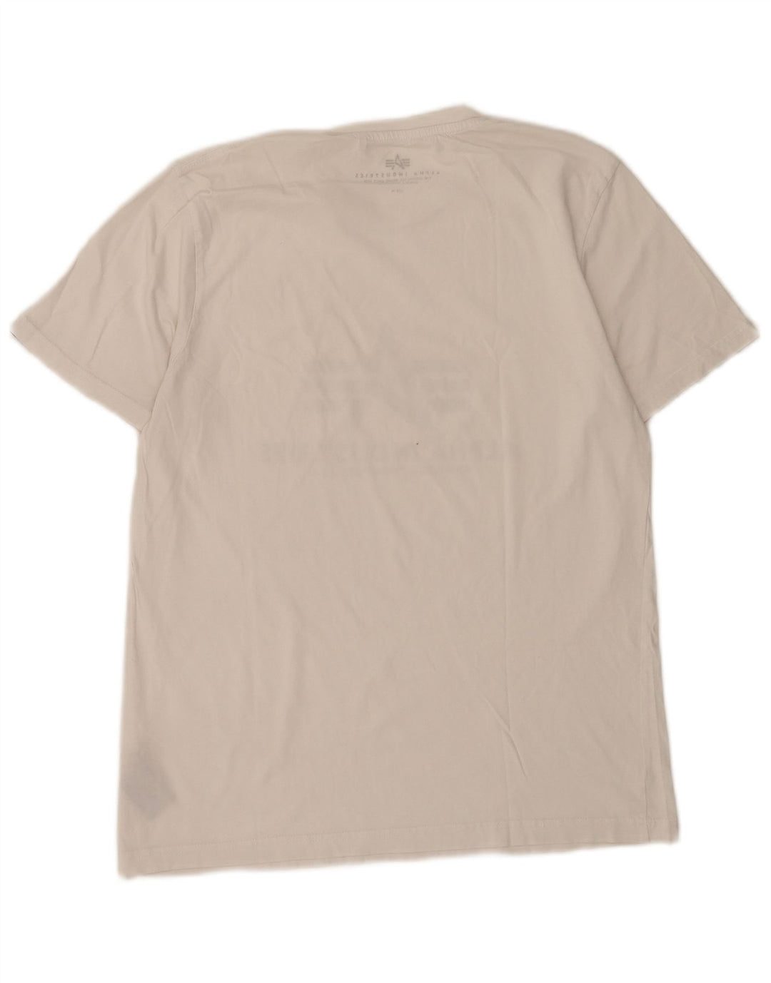 Camiseta gráfica masculina Alpha Industries Top médio algodão branco